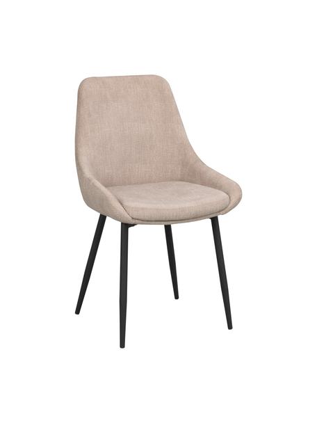 Sametové čalouněné židle Sierra, 2 ks, Béžová, černá, Š 49 cm, H 55 cm