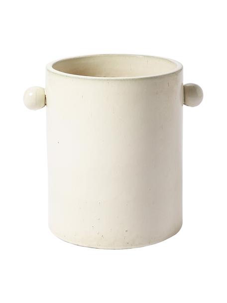 Cache-pot blanc avec poignées Inka, Céramique, Blanc cassé, Ø 32 cm x haut. 44 cm
