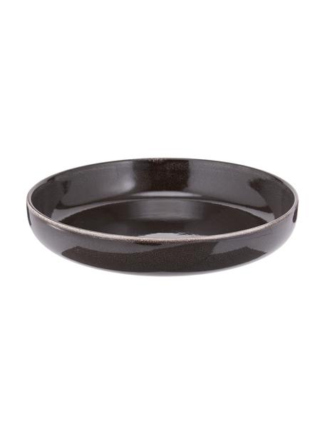 Handgemaakte schalen Nordic Coal, Ø 22 cm, 4 stuks, Keramiek, Bruingrijs, Ø 22 x H 5 cm