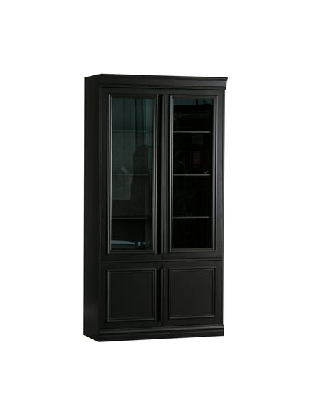 Armoire noire vitrée Organize, Noir, larg. 110 x haut. 215 cm