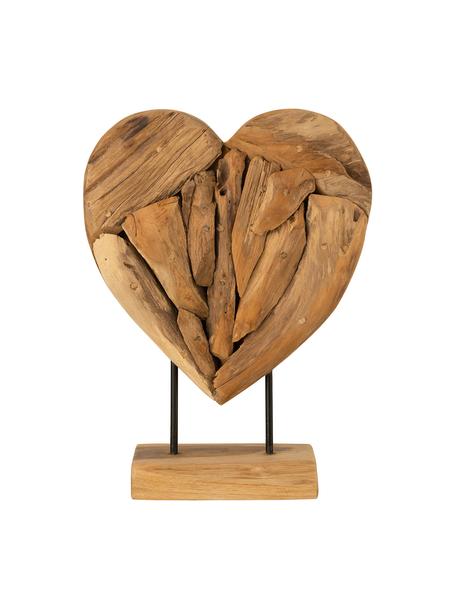 Groot decoratief object Heart, Hout, Bruin, 30 x 40 cm