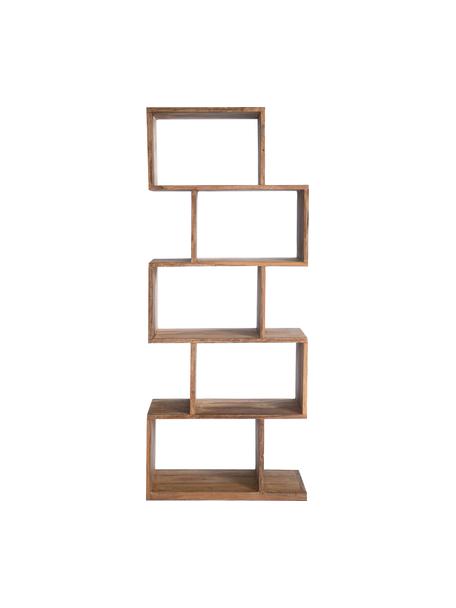 Libreria in legno di sheesham Authentico Zick Zack, Legno di sheesham massiccio, Legno di sheesham laccato, Larg. 60 x Alt. 150 cm