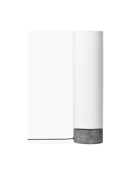 Lampada da terra a LED con luce regolabile e base in marmo Unbound, varie misure, Paralume: fibra sintetica, Bianco, grigio scuro marmorizzato, Alt. 45 cm