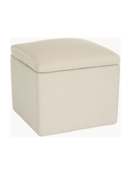 Pouf contenitore in velluto Winou, Rivestimento: velluto (poliestere) Il r, Velluto beige chiaro, Larg. 50 x Alt. 48 cm