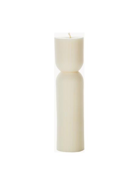 Ručně vyrobená svíčka Ios, Vosk, Krémově bílá, Ø 6 cm, V 13 cm