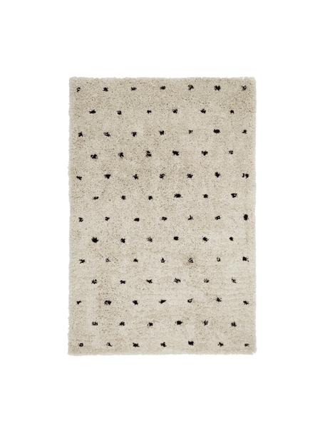 Načechraný koberec s vysokým vlasem Ayana, tečkovaný, Béžová, černá, Š 120 cm, D 180 cm (velikost S)
