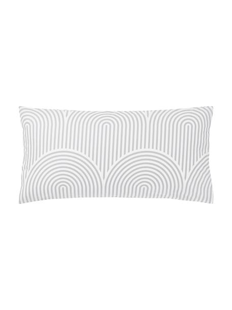 Poszewka na poduszkę z bawełny Arcs, Szary, biały, S 40 x D 80 cm