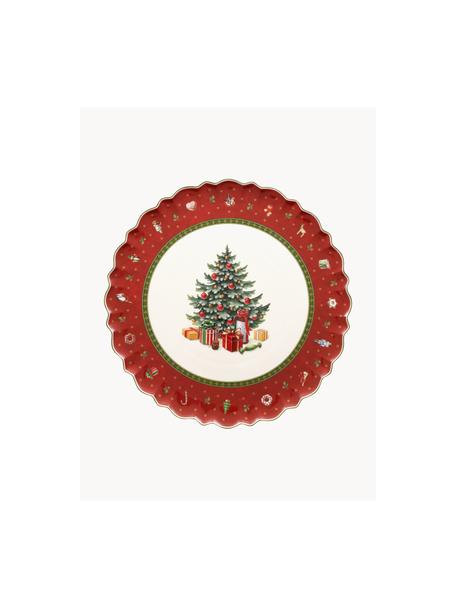 Porcelánový servírovací talíř Toy's Delight, Prémiový porcelán, Červená, bílá, zelená, Ø 33 cm