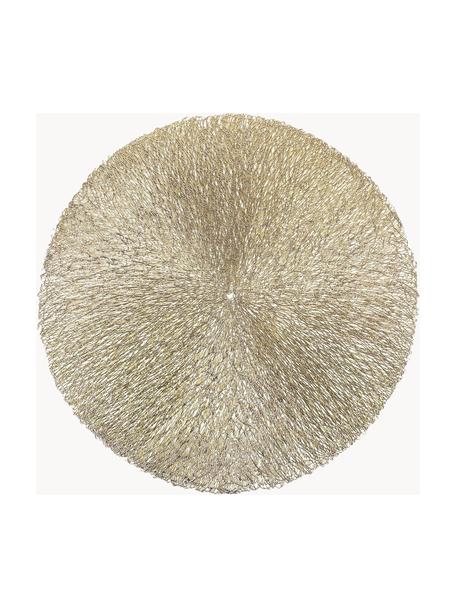 Tovaglietta americana rotonda con frange Linda 6 pz, Materiale sintetico, Dorato, Ø 38 cm