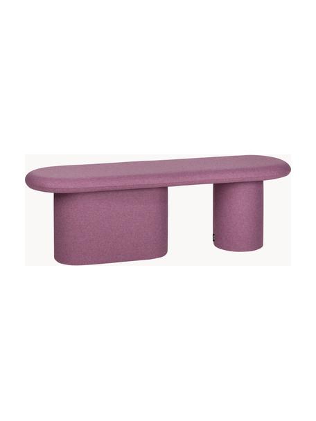 Banc rembourré fait main Rull, Tissu lilas, larg. 130 x prof. 36 cm