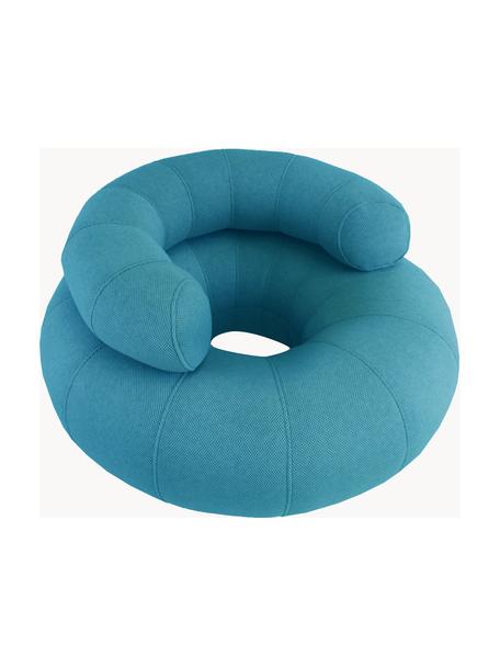 Sillón artesanal para exterior Don Out, Tapizado: 70% PAN + 30% PES, imperm, Azul petróleo, Ø 98 x Al 50 cm