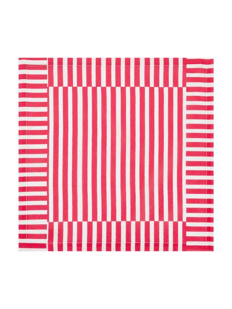 Serwetka z tkaniny Mulled Wine, 2 szt., 100% bawełna, Czerwony, biały, S 45 x D 45 cm