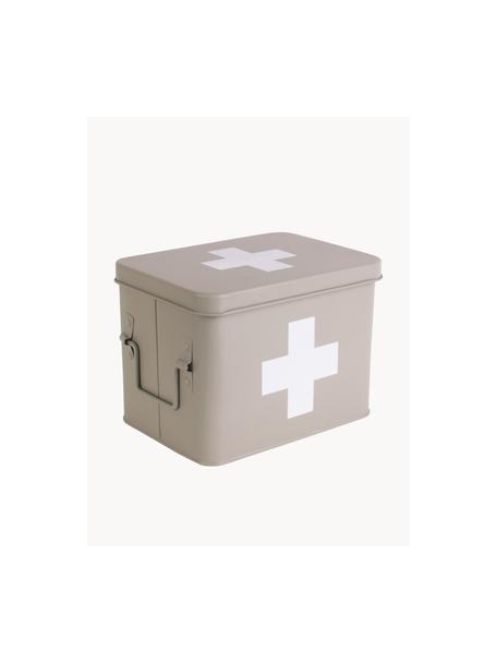 Aufbewahrungsbox Medicine, Metall, beschichtet, Hellbeige, B 21 x H 16 cm
