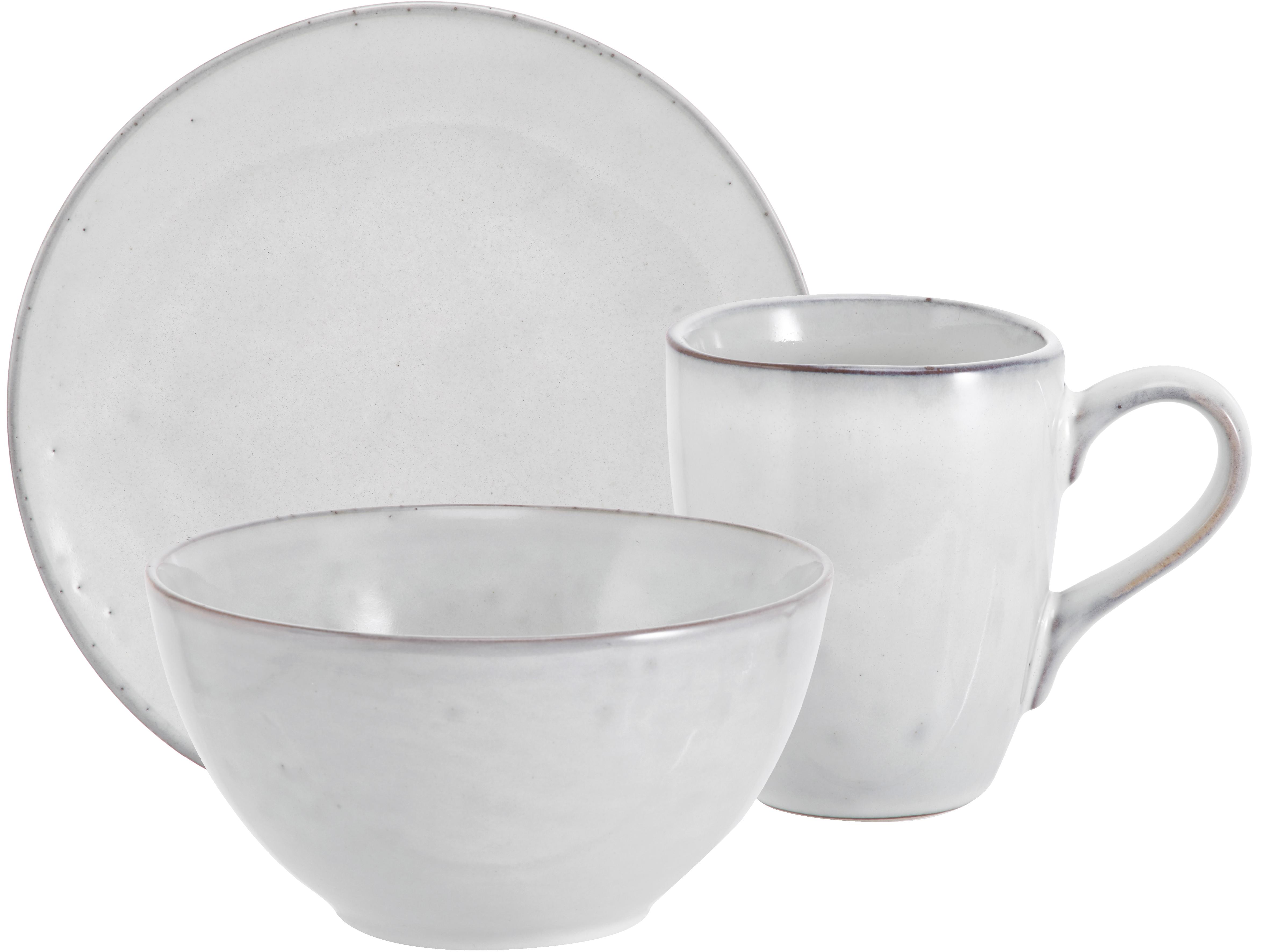Handgemachtes Frühstücks-Set Nordic Sand aus Steingut, 4 Personen (12-tlg.), Steingut, Beige, Sondergrößen