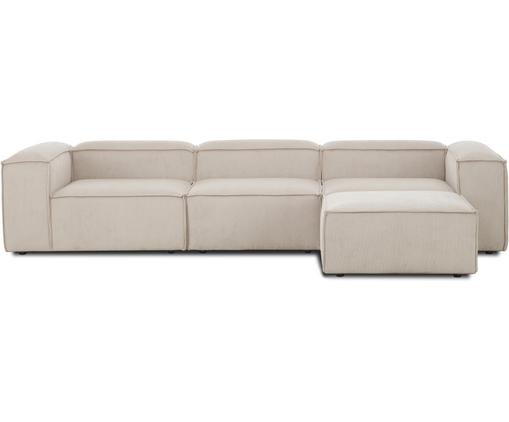 Modulares Sofa Lennon (4-Sitzer) mit Hocker in Beige aus Cord