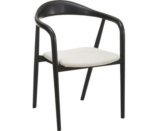 Holz-Armlehnstuhl Angelina mit Sitzpolster, schwarz