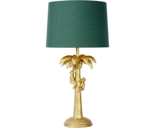 Große Boho-Tischlampe Coconut in Grün-Gold