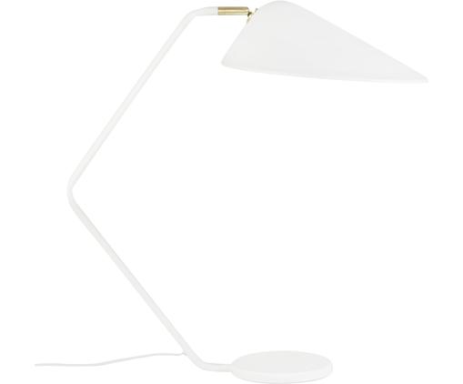 Große Schreibtischlampe Neron mit Gold-Dekor in Weiß