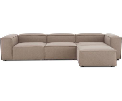 Modulares Sofa Lennon (4-Sitzer) mit Hocker in Braun