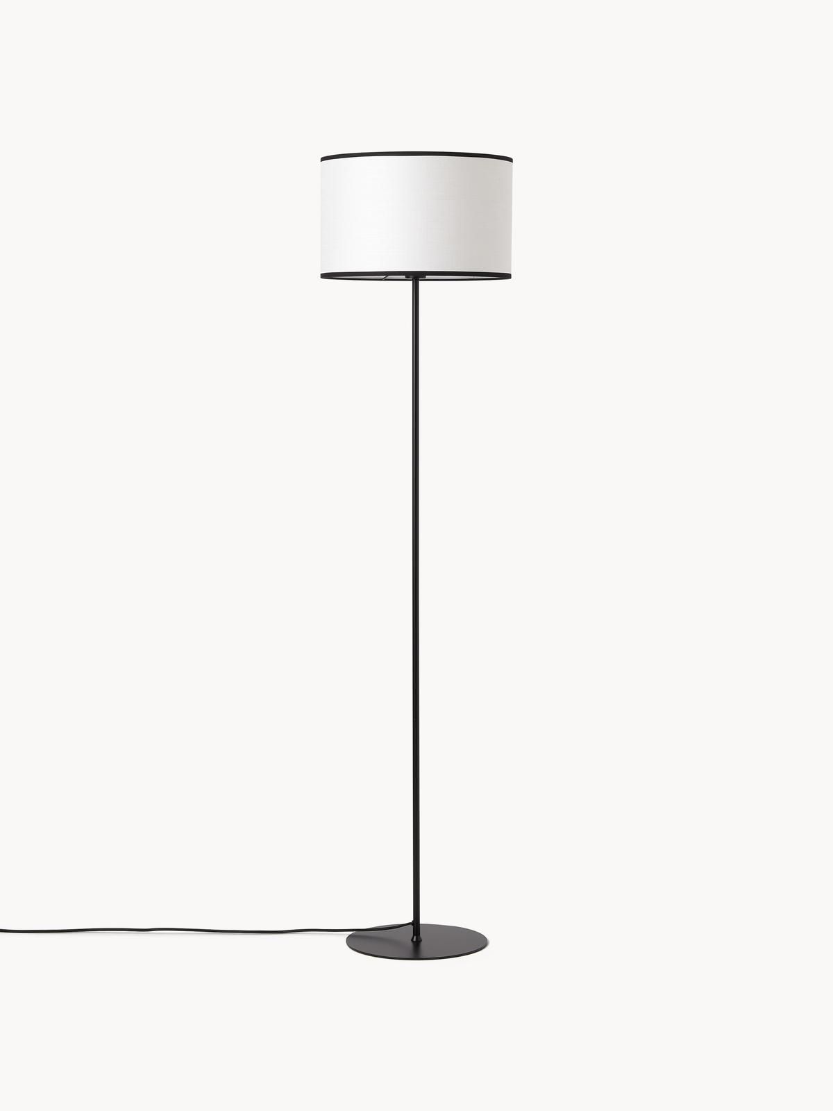 Stehlampe Claudette mit Leinenschirm