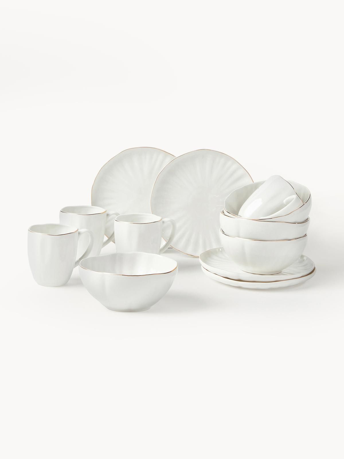 Frühstücks-Set Sali mit Relief, 4 Personen (12-tlg.)