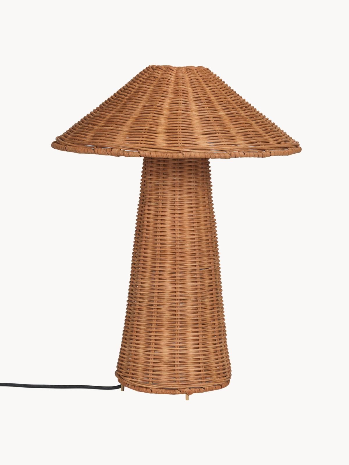 Handgefertigte Tischlampe Dou aus Rattan