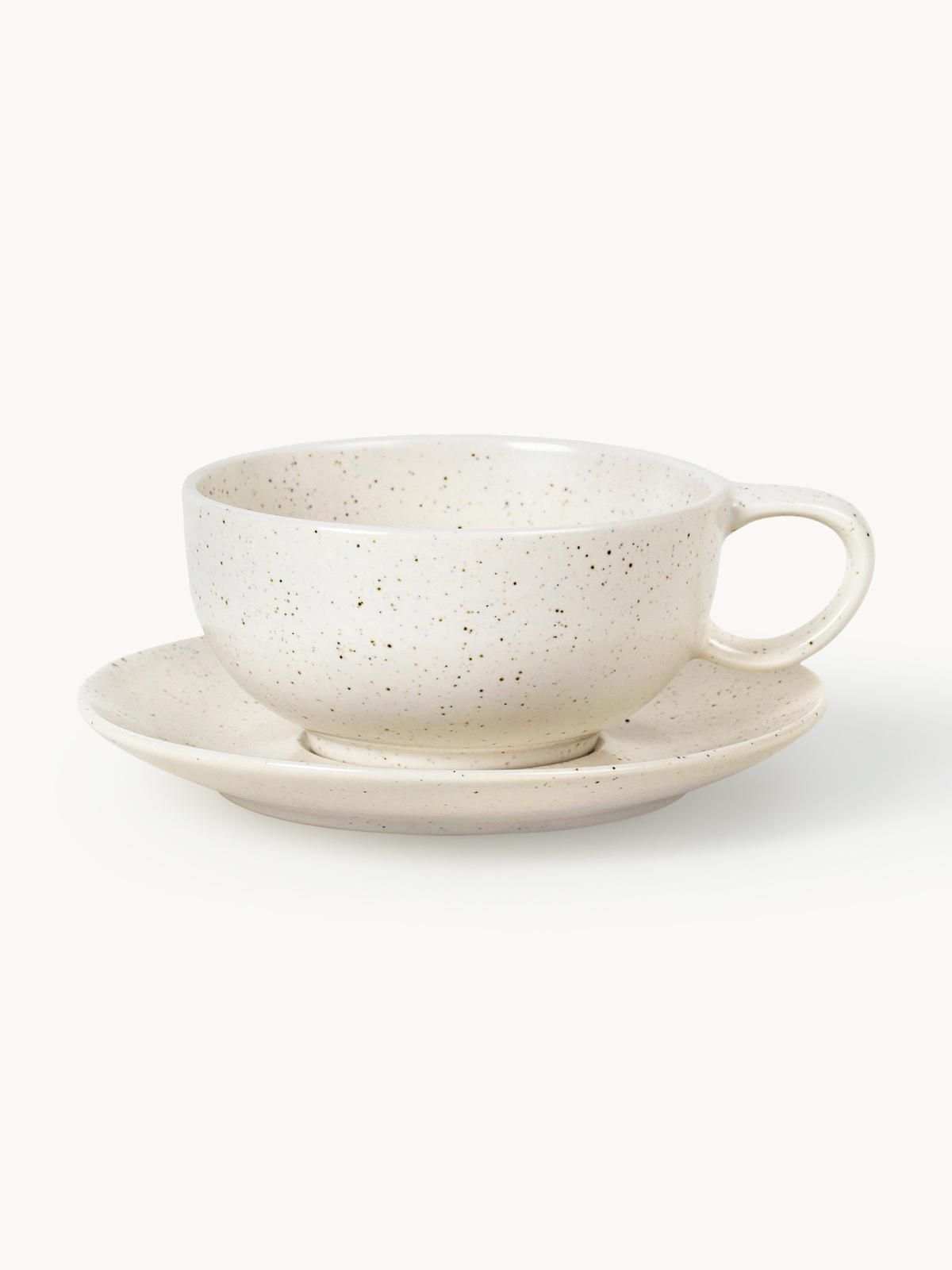 Handgemachte Teetasse Nordic Vanilla mit Untertasse