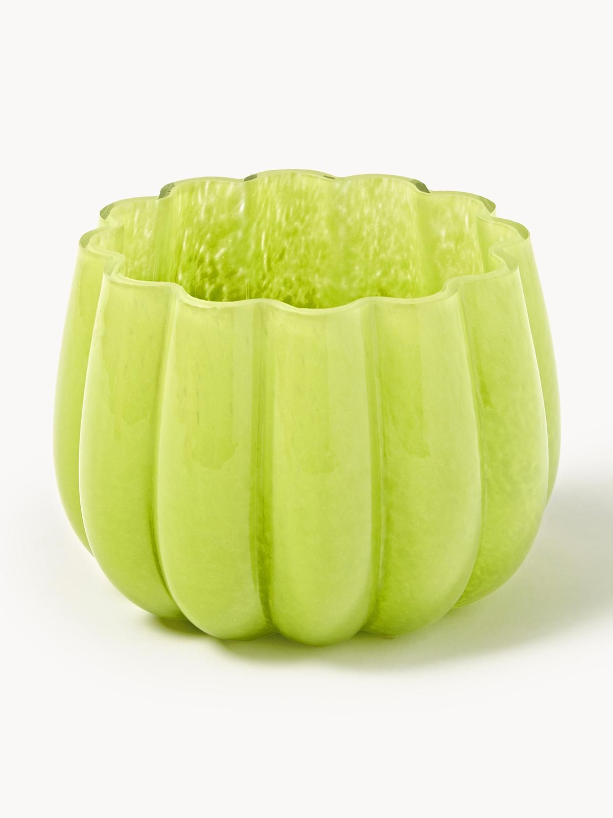 Mundgeblasener Glas-Teelichthalter Melon