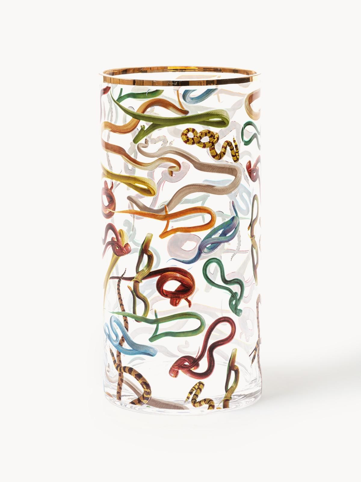 Glas-Vase Snakes, H 30 cm