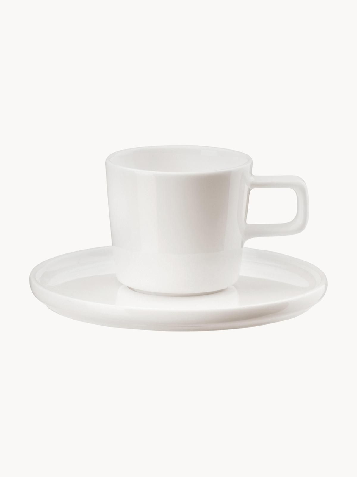 Fine Bone China Espressotassen Oco mit Unterteller, 6 Stück