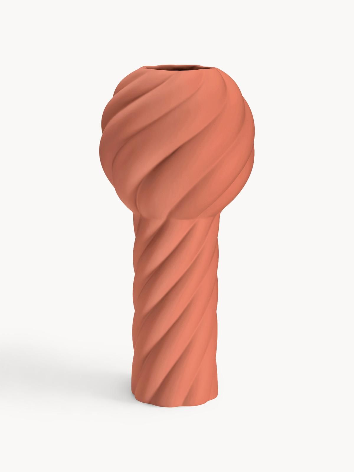 Handbemalte Keramik-Vase Twist Pillar, H 34 cm