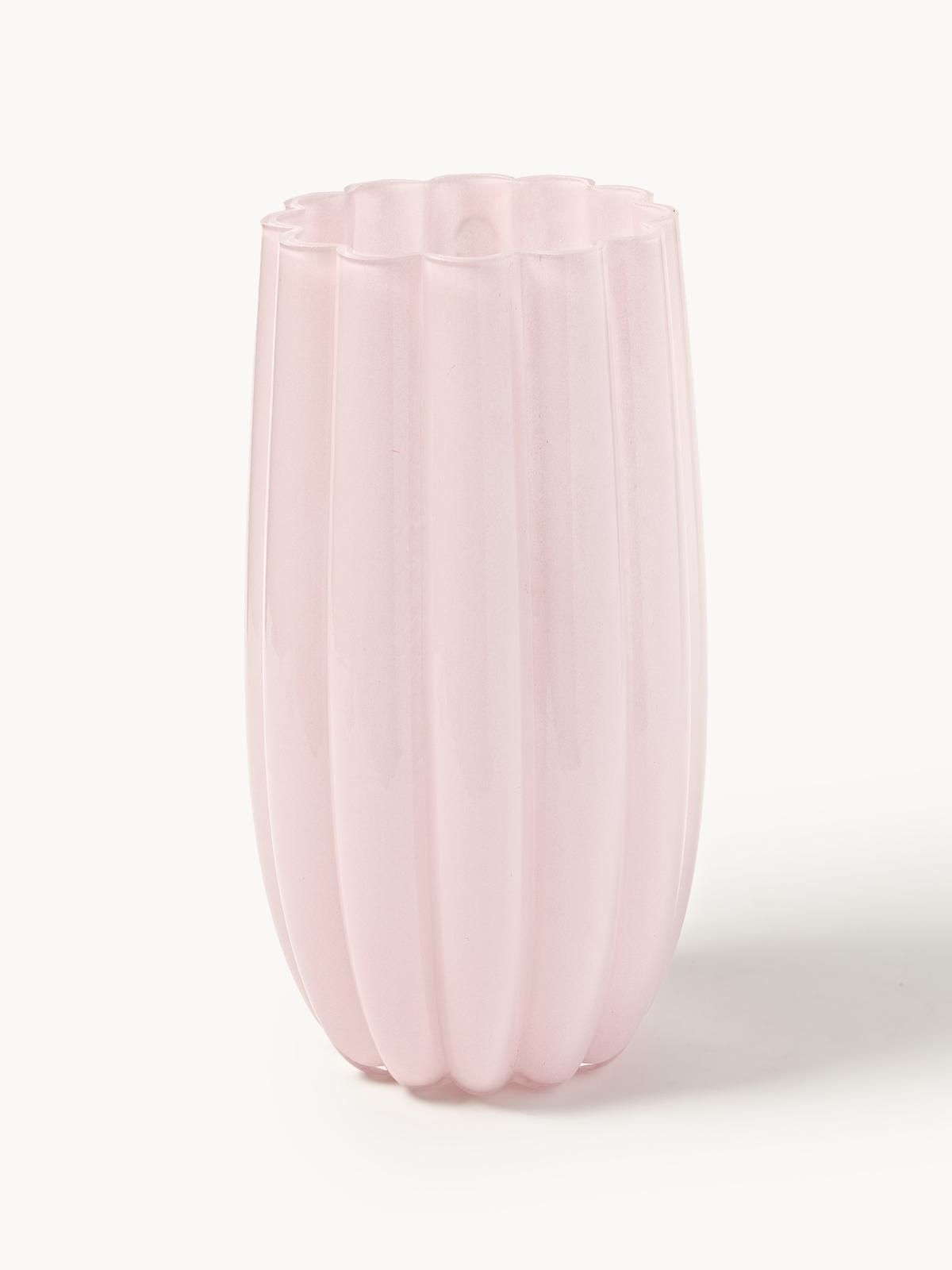 Mundgeblasene Glas-Vase Melon, H 38 cm