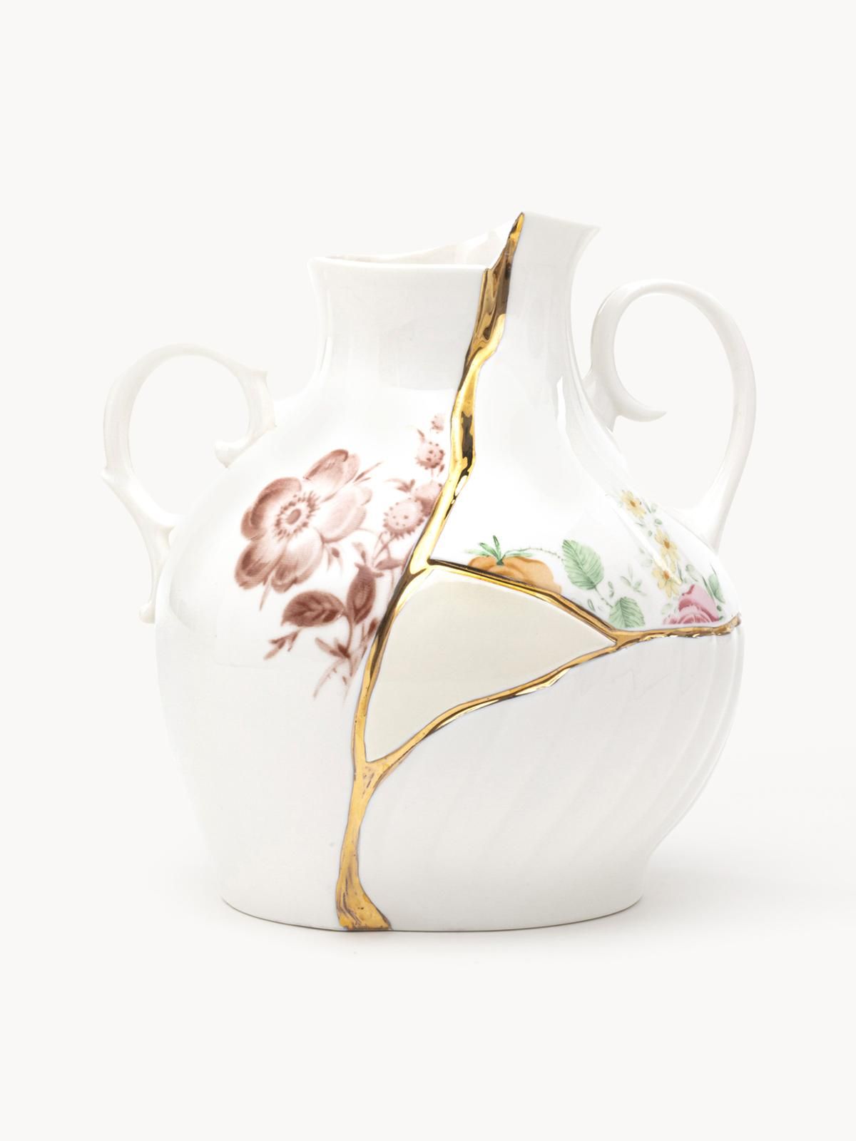 Vase Kintsugi aus Fine Bone China, H 19 cm