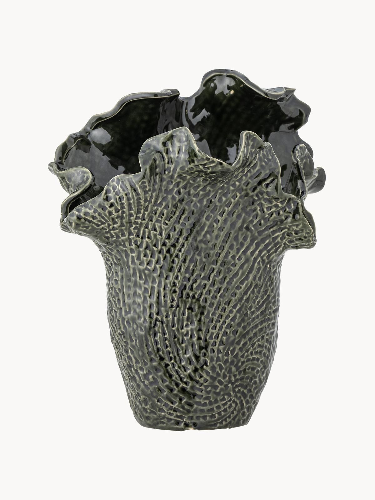 Handgefertigte Steingut-Vase Safiya, H 30 cm