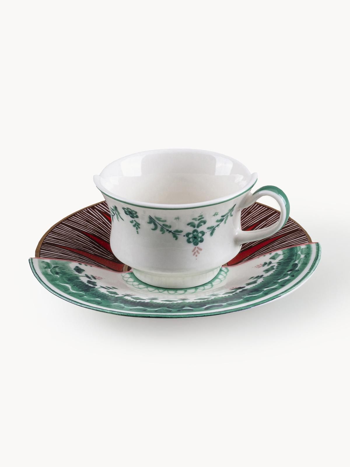 Fine Bone China Kaffeetasse Hybrid mit Untertasse