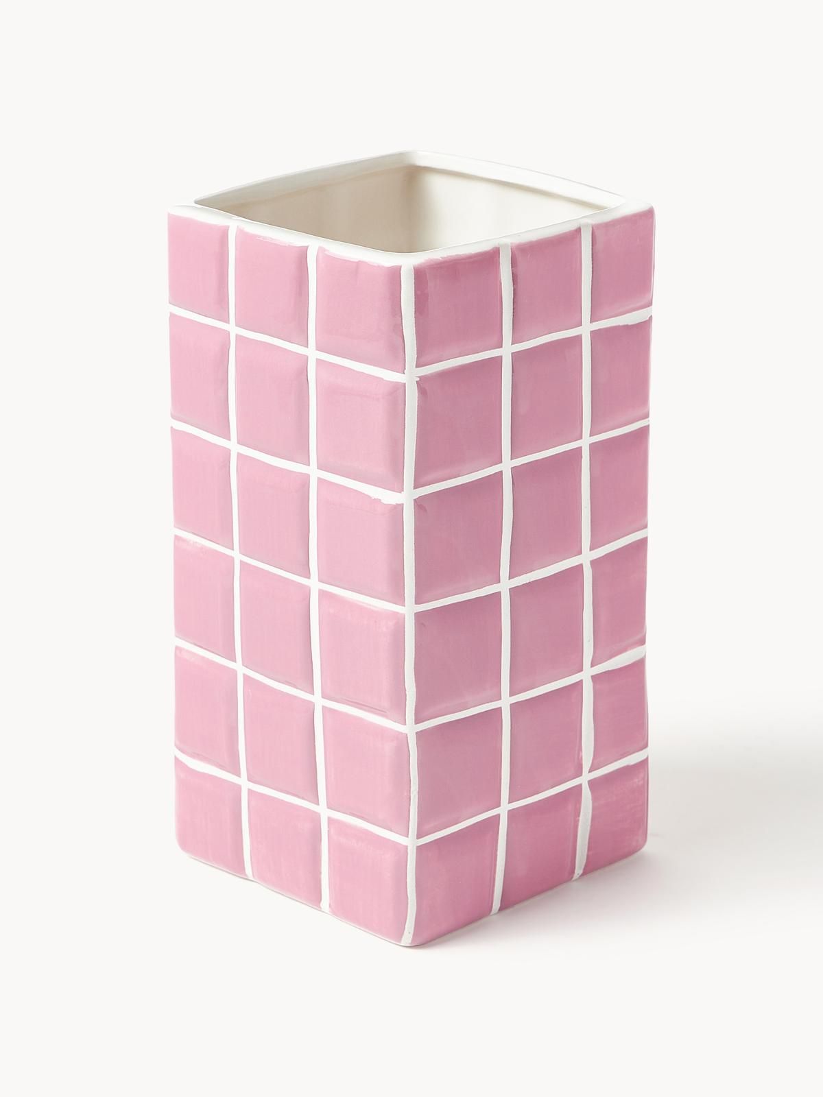 Design-Vase Tile mit Fliesenoptik, H 21 cm