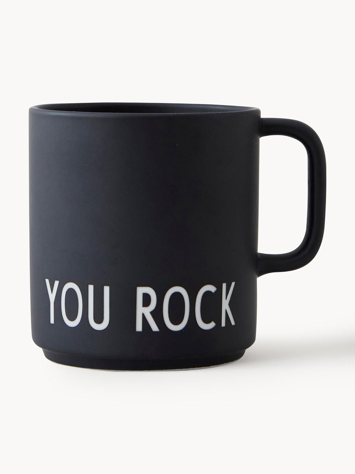 Design Kaffeetasse Favourite YOU ROCK mit Schriftzug