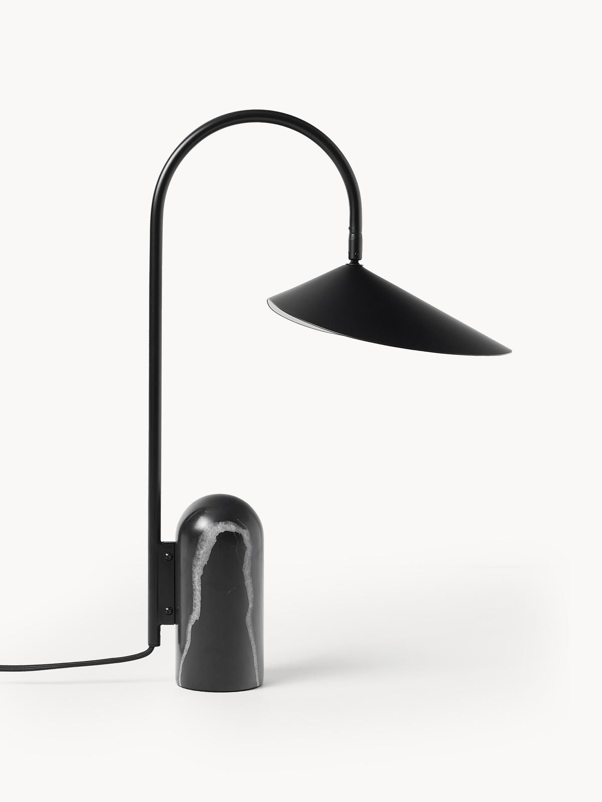 Große Tischlampe Arum mit Marmorfuß, verstellbar