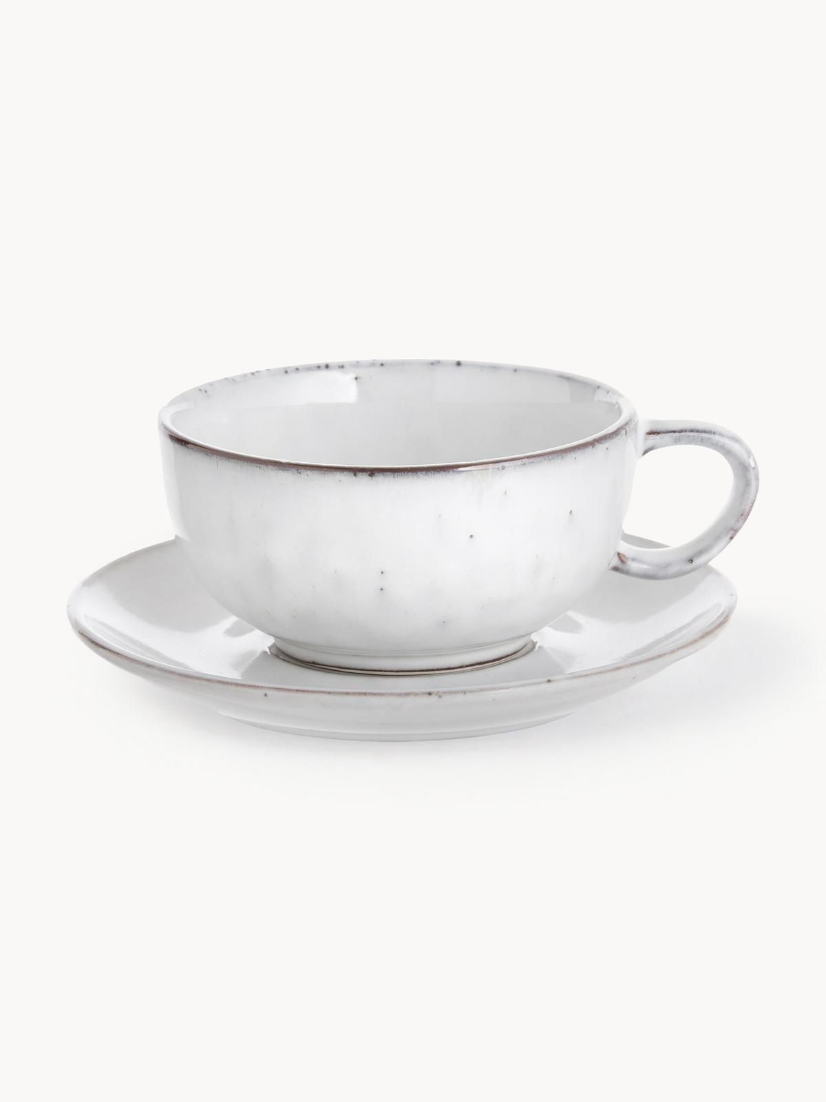 Handgemachte Teetasse Nordic Sand mit Untertasse