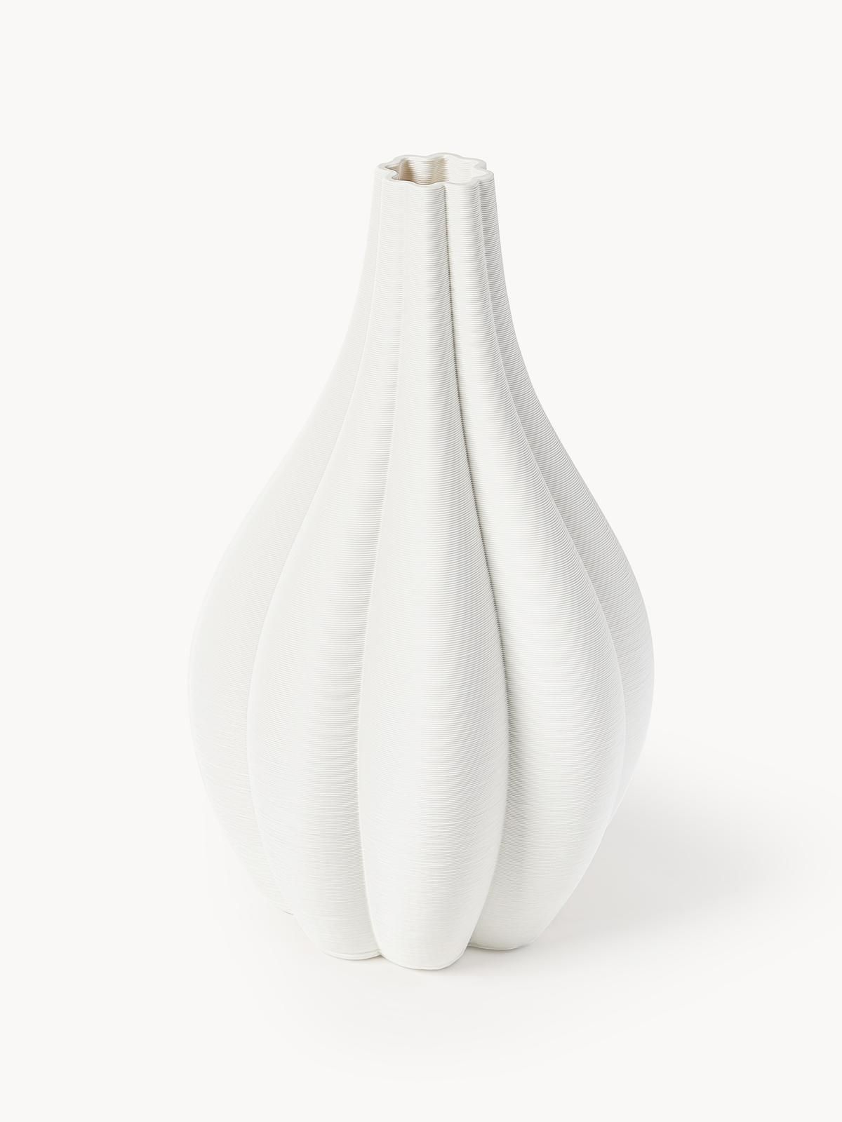 Große 3D gedruckte Vase Melody aus Porzellan, H 40 cm