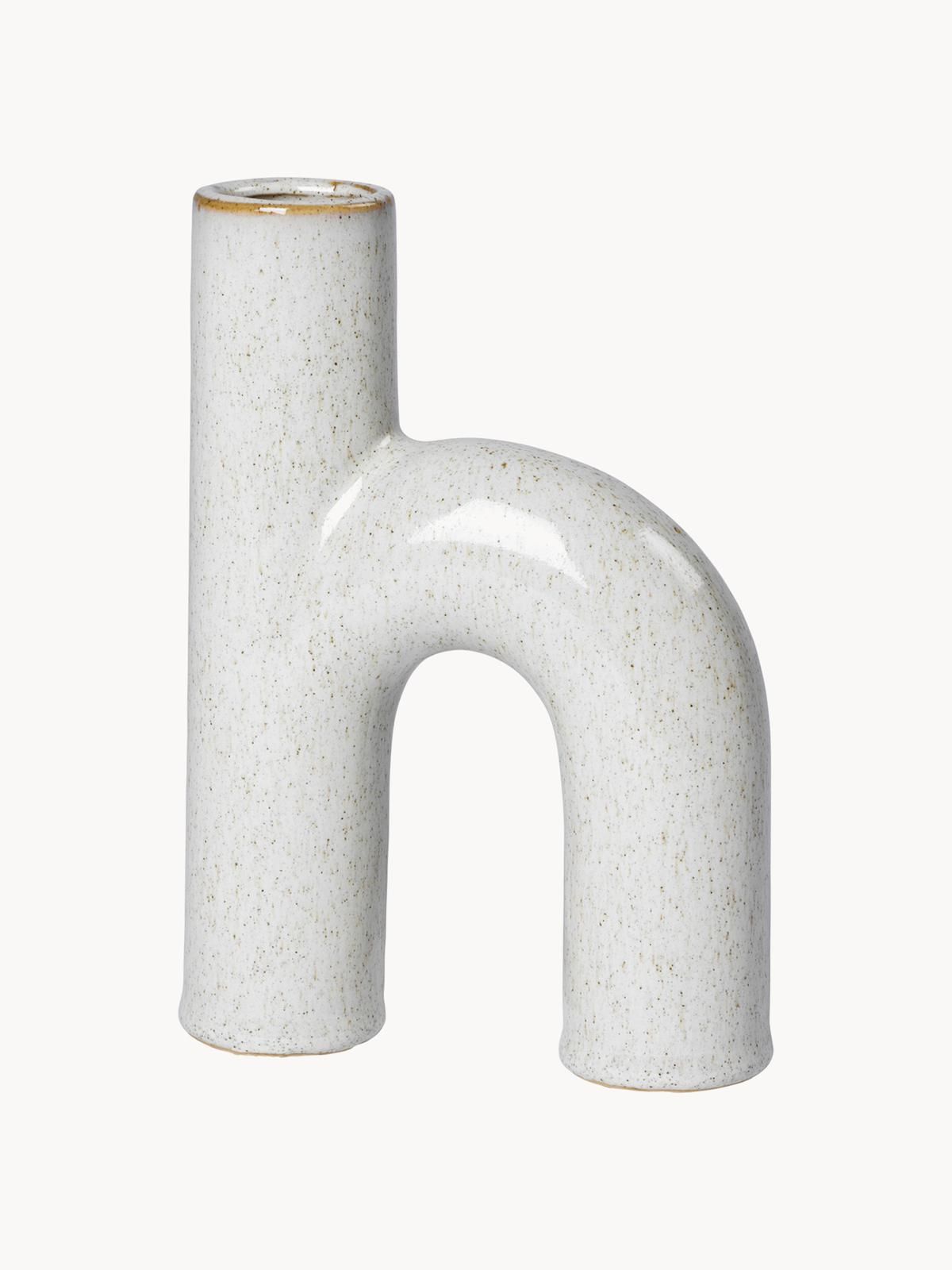 Design-Vase Hector aus Steingut, H 19 cm