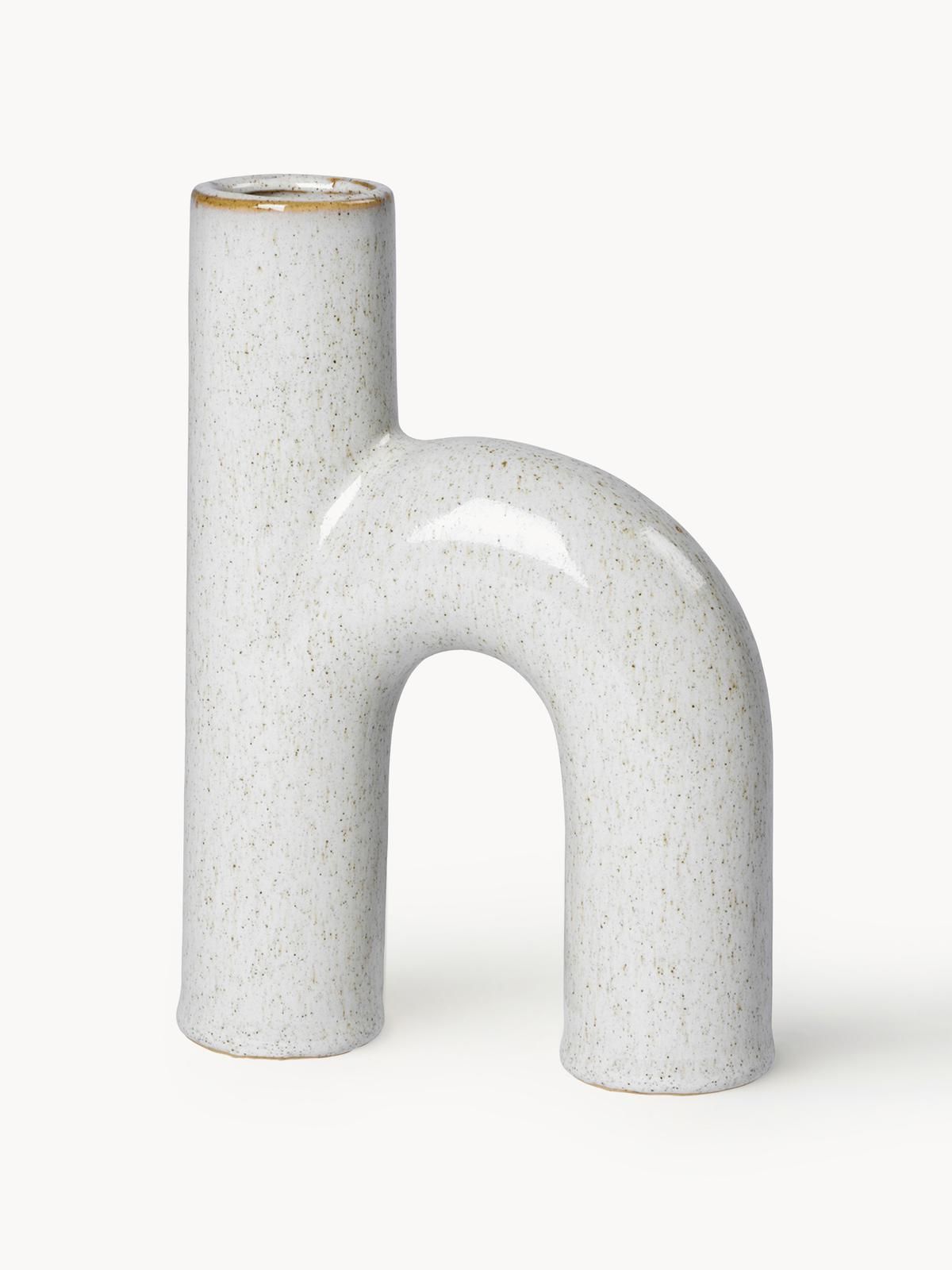 Design-Vase Hector aus Steingut, H 19 cm