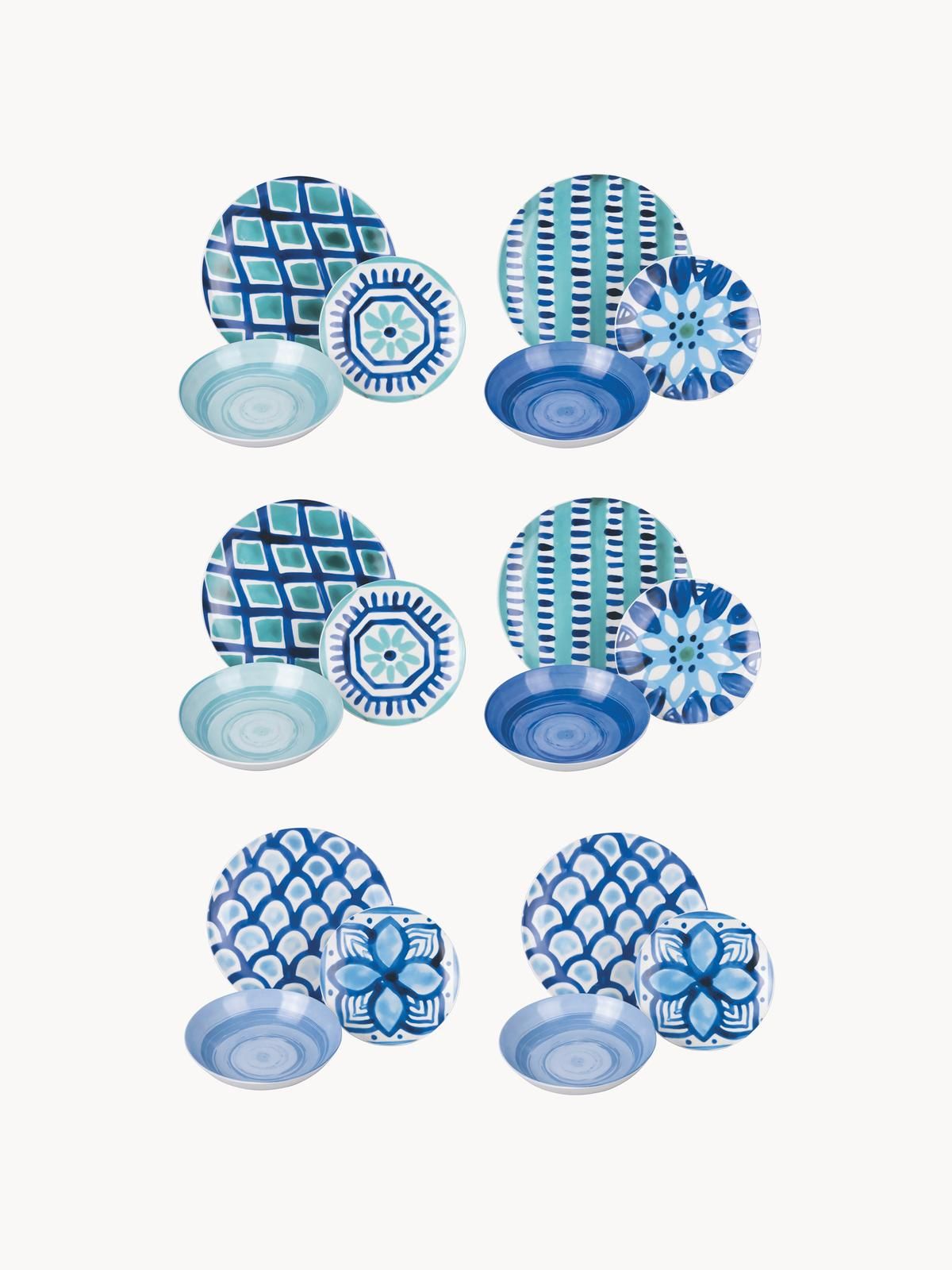 Geschirr-Set Aquazul, 6 Personen (18-tlg.)