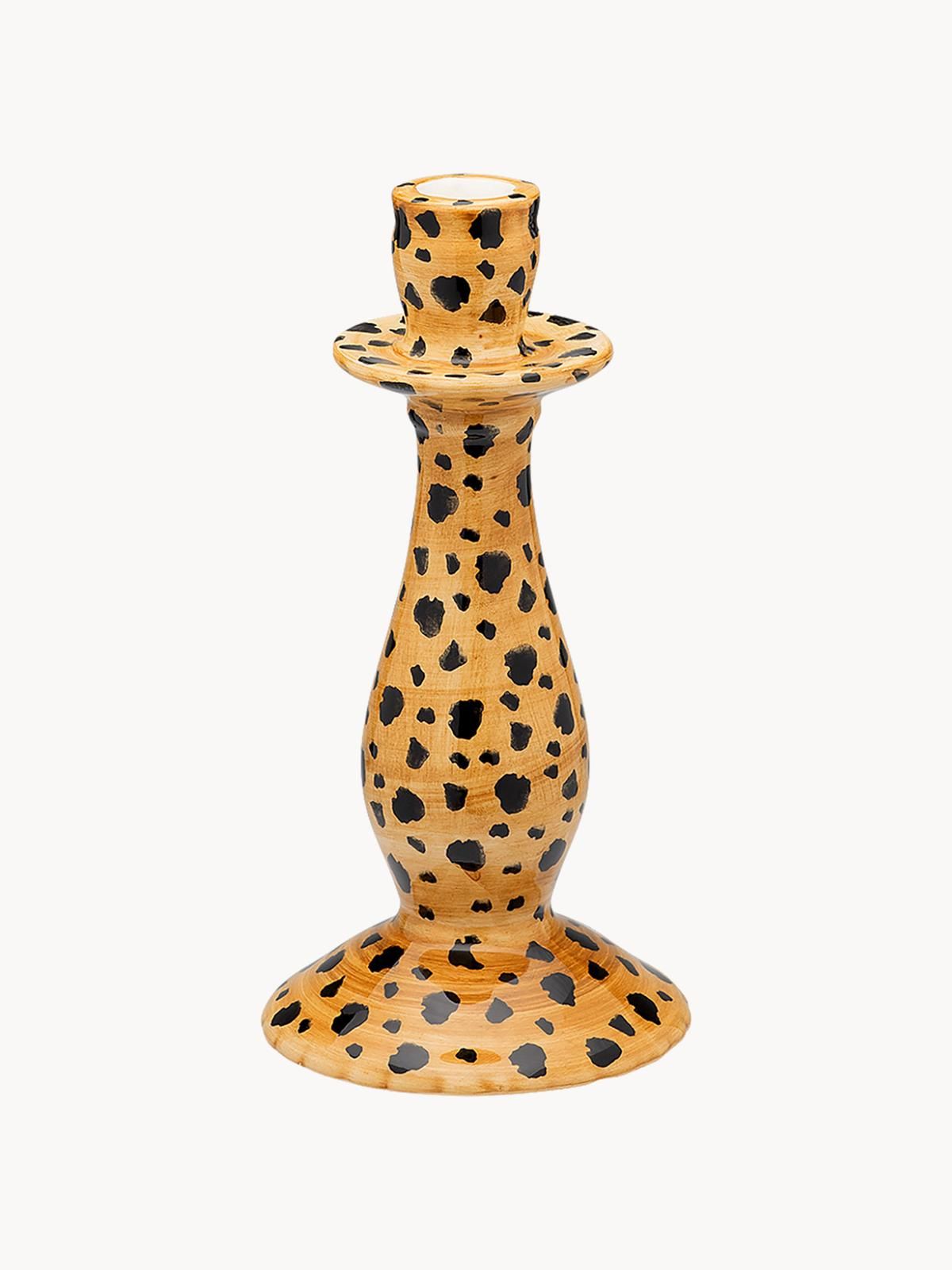 Handbemalter Kerzenhalter Leopard