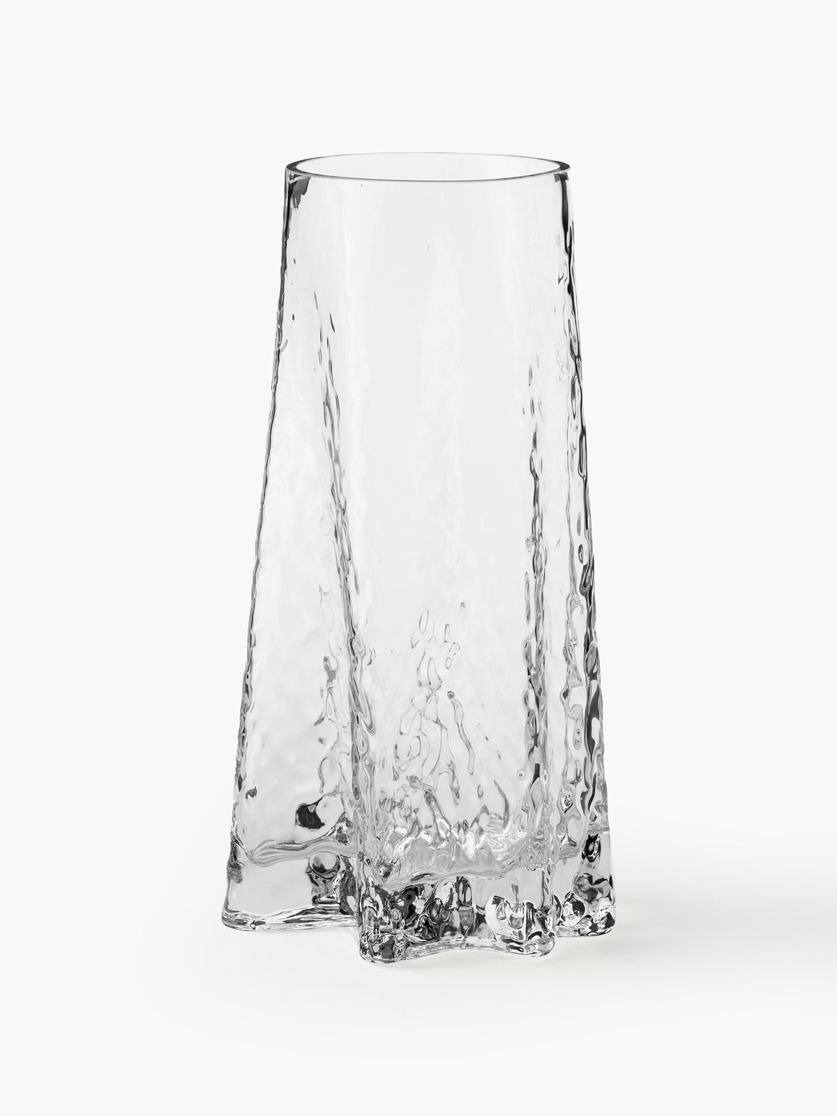 Mundgeblasene Glas-Vase Gry mit strukturierter Oberfläche, H 30 cm