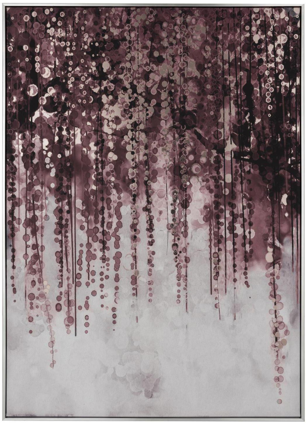 Leinwanddruck Willow, Rahmen: Kiefernholz, Kunststoff, , Bild: Leinwand, Lila,Braun,Grau, 103 x 143 cm