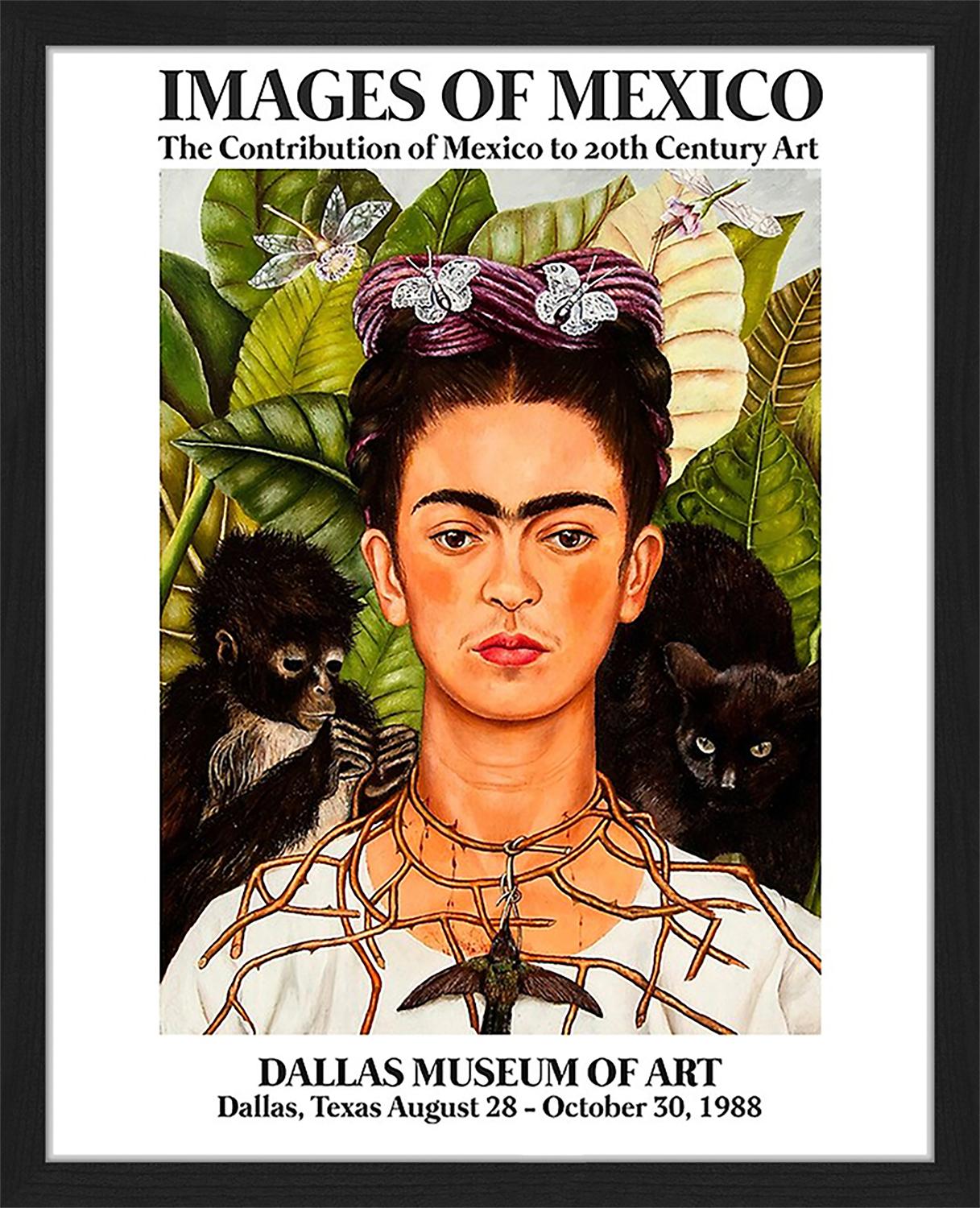 Gerahmter Digitaldruck Frida In The Museum, Bild: Digitaldruck auf Papier, , Rahmen: Holz, lackiert, Front: Plexiglas, Mehrfarbig, 43 x 53 cm