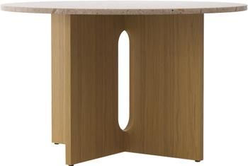 Ronde eettafel Androgyne met tafelblad uit zandsteen, Ø 120 cm