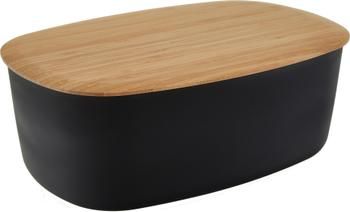 Design broodtrommel Box-It in zwart met snijplank als deksel