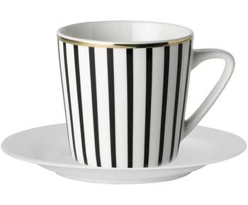 Tasse à café porcelaine design avec sous-tasse Pluto Loft, 4 élém.